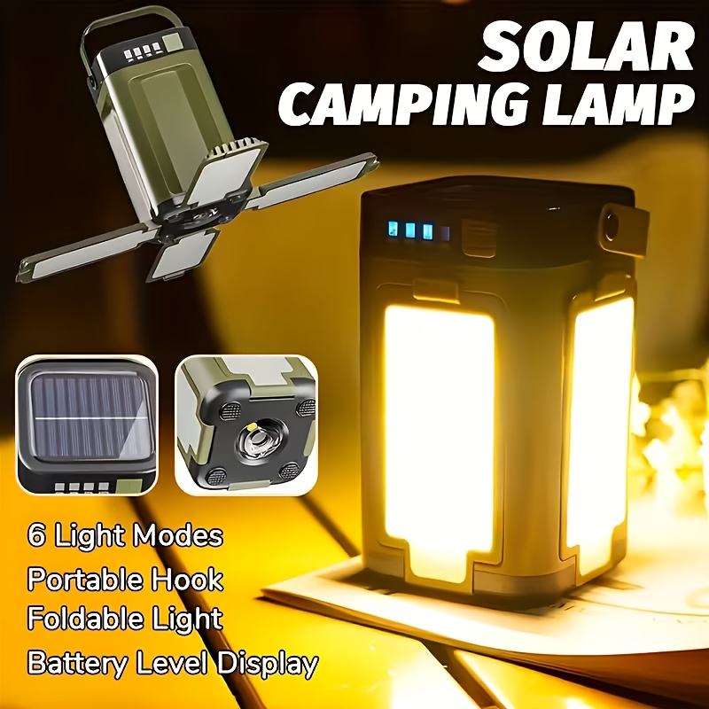Outdoor Lighting Led - Lámpara Solar Portátil para Camping, Carga