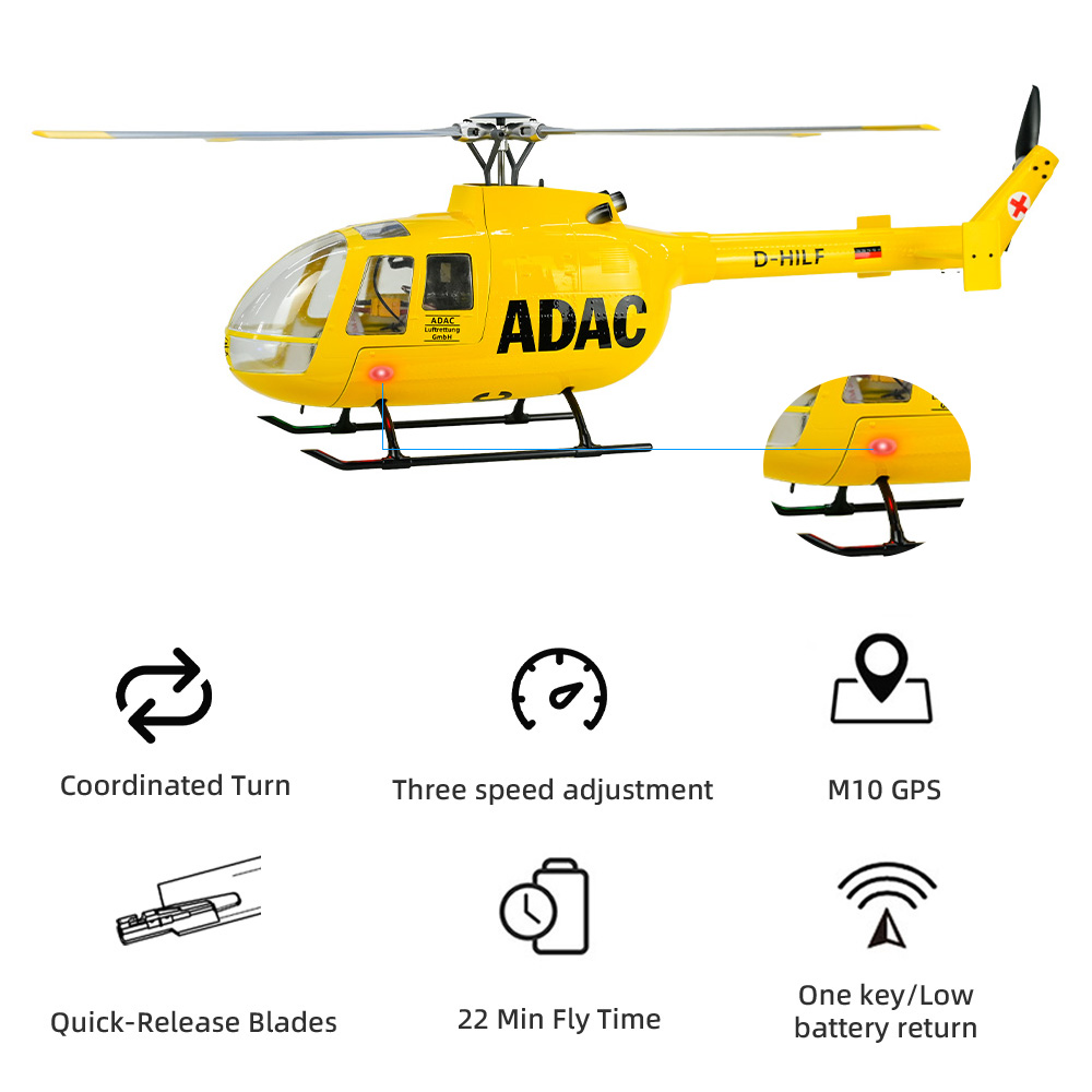 Outdoor Lighting Options - Helicóptero a escala FLY WING BO105