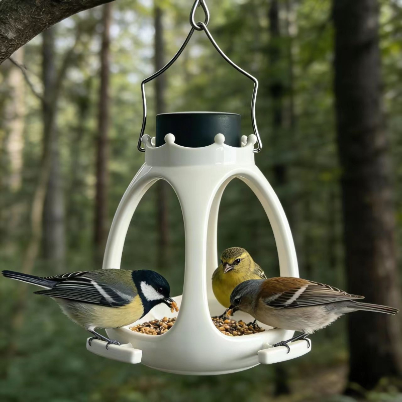 Outdoor Lighting Under Eaves - Comedero para Pájaros con Luz LED,