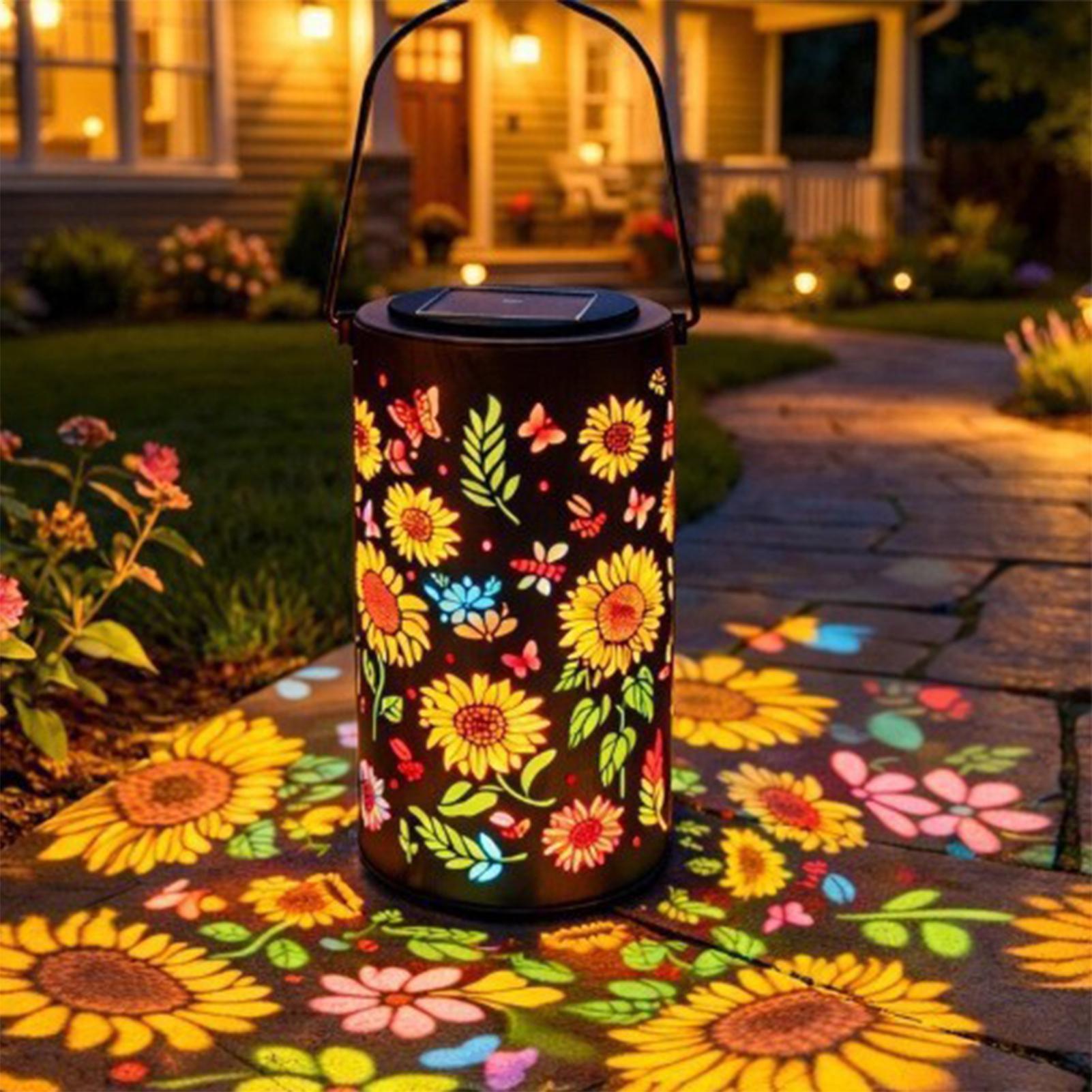 Outdoor Lighting Pathway - Lámpara Solar de Girasol, Resistente a