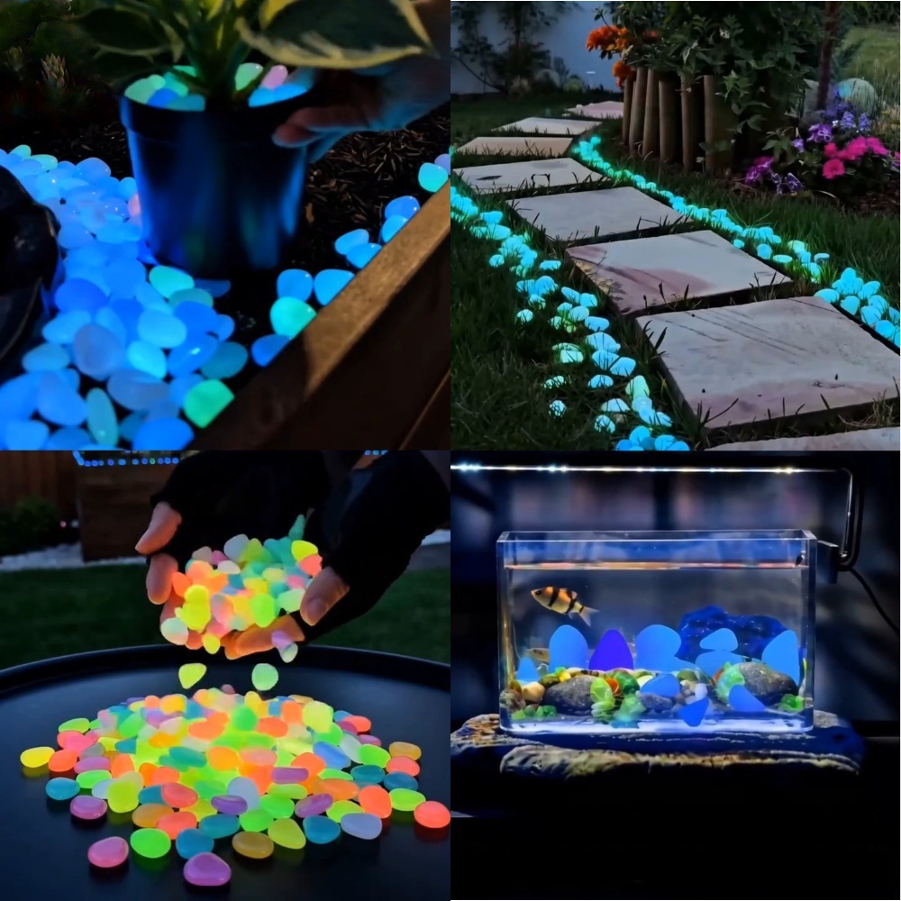 Outdoor Lighting Pathway - Piedras luminosas coloridas que brillan en