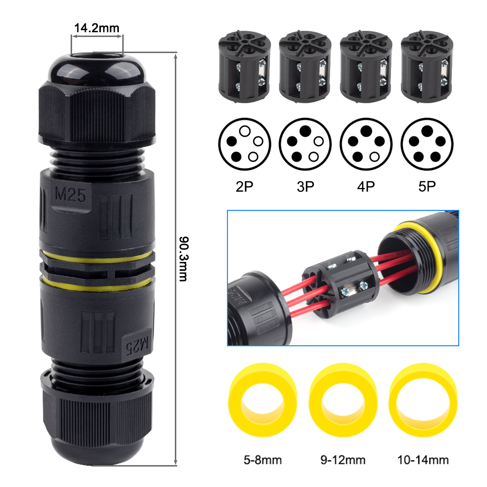 Outdoor Lighting Connectors - Conector de Cable IP68 M25, caja