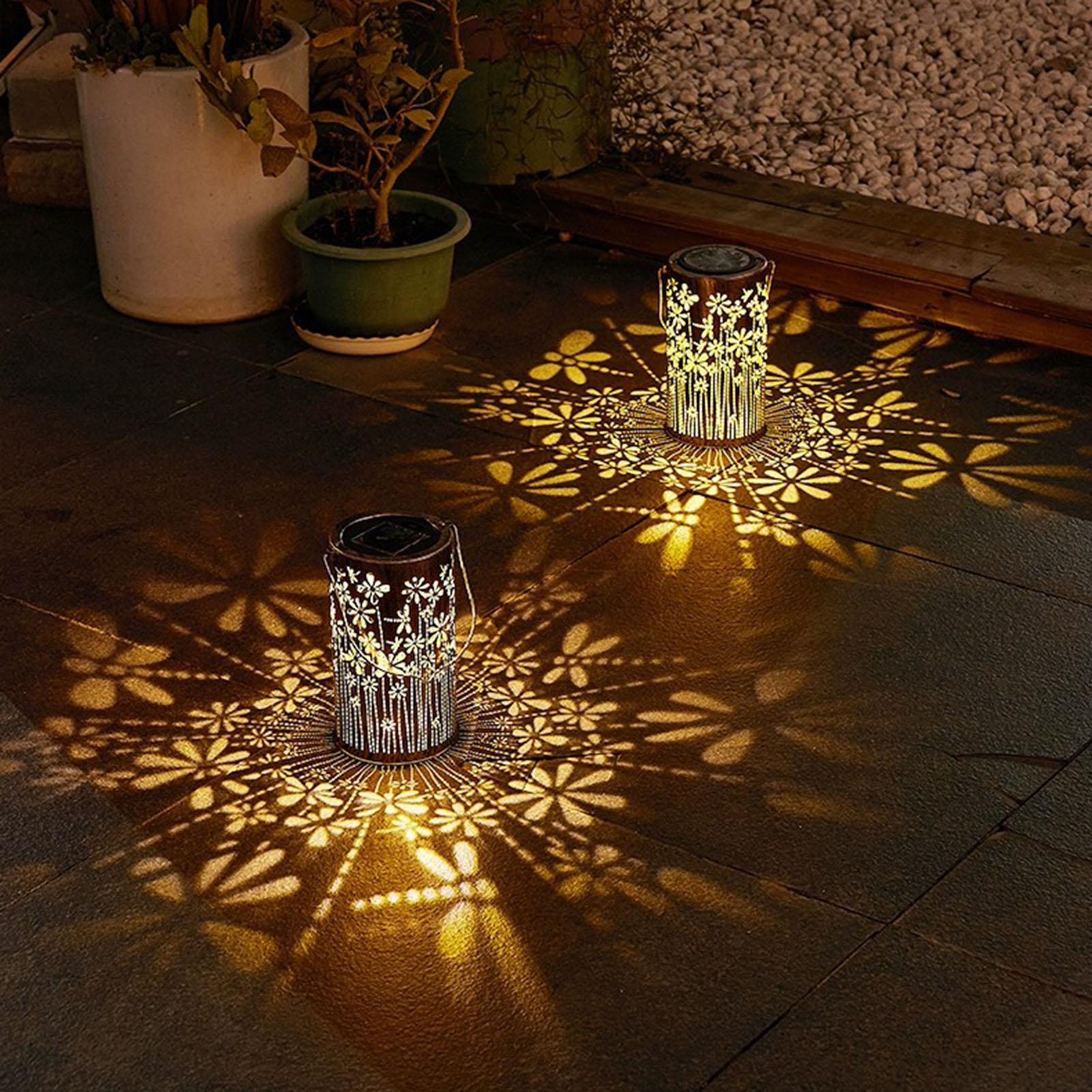 Outdoor Lighting Pathway - Lámparas Solares Decorativas de Metal con
