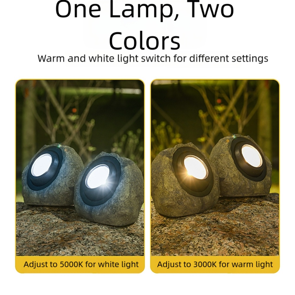 Outdoor Lighting Options - Lámpara LED de piedra con energía