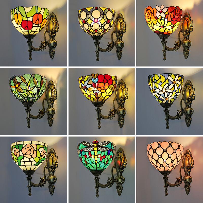 Solar Wall Sconce - Lámpara de pared de vitral Tiffany