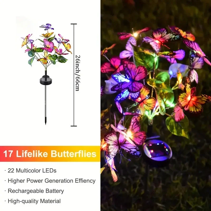 Luces LED solares de mariposa  - Outdoor Lighting Pathway reseña y precio
