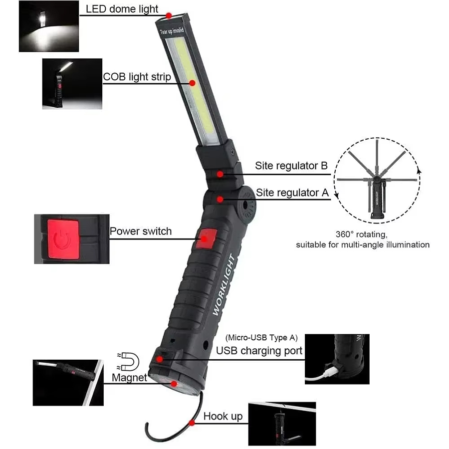 Linterna LED portátil con ganc - Outdoor Lighting Fixtures reseña y precio