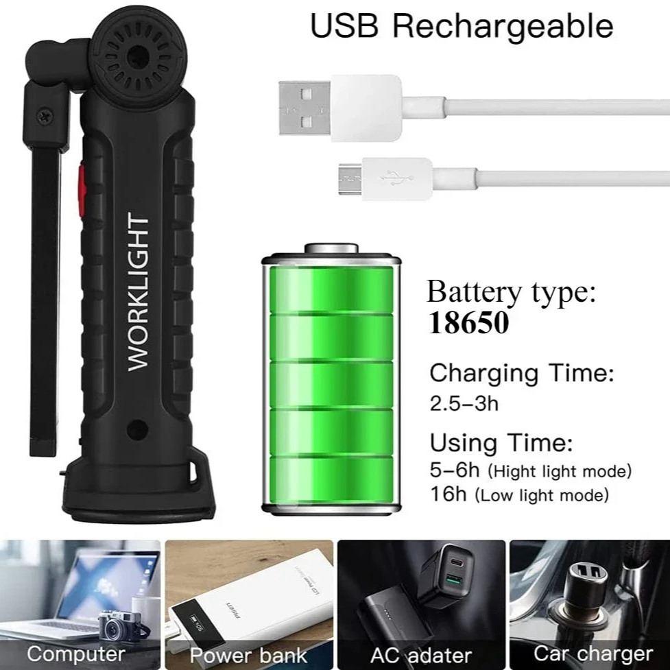 Linterna LED COB portátil, luz - Outdoor Lighting For Camping reseña y precio