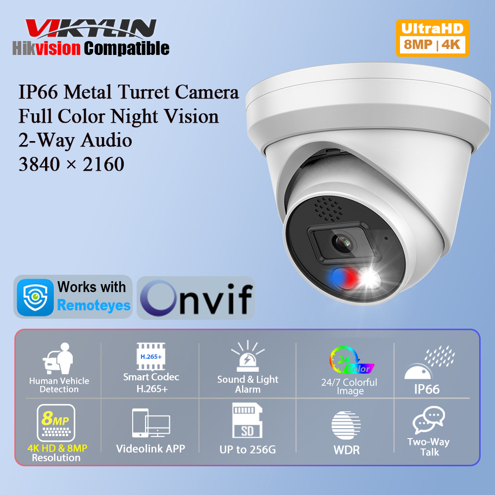 Cámara IP Vikylin 4K 8MP con A - Outdoor Lighting Options reseña y precio