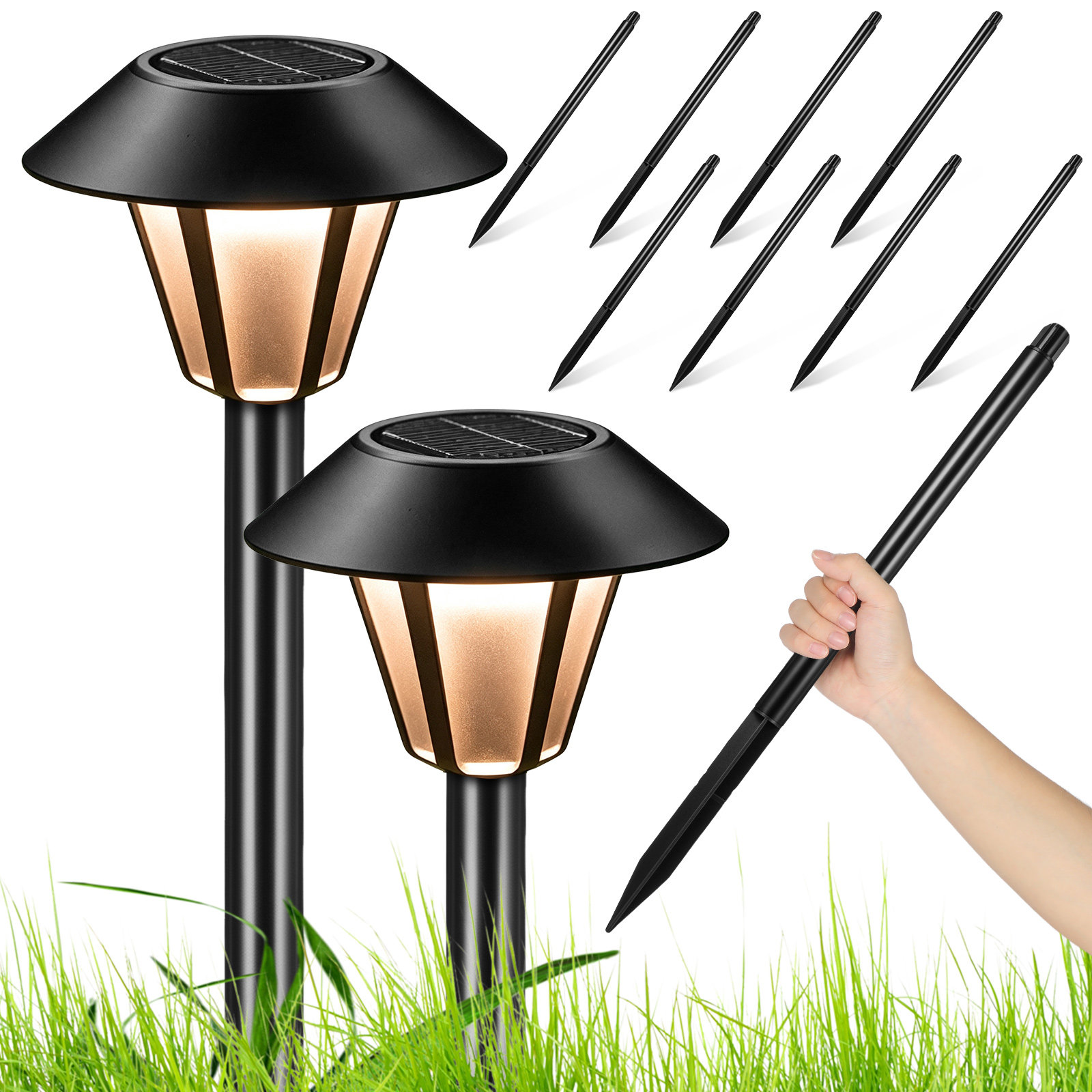 Juego de 8 estacas de plástico - Outdoor Lighting Pathway reseña y precio