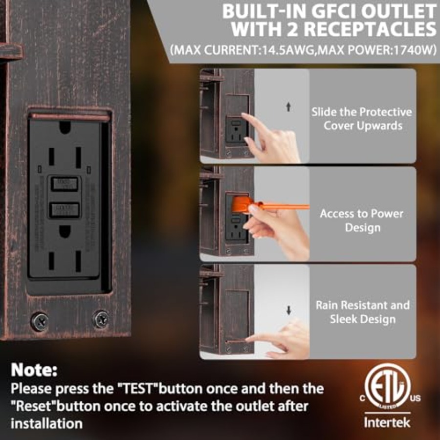 Lámpara Exterior con Enchufe G - Solar Wall Sconce reseña y precio