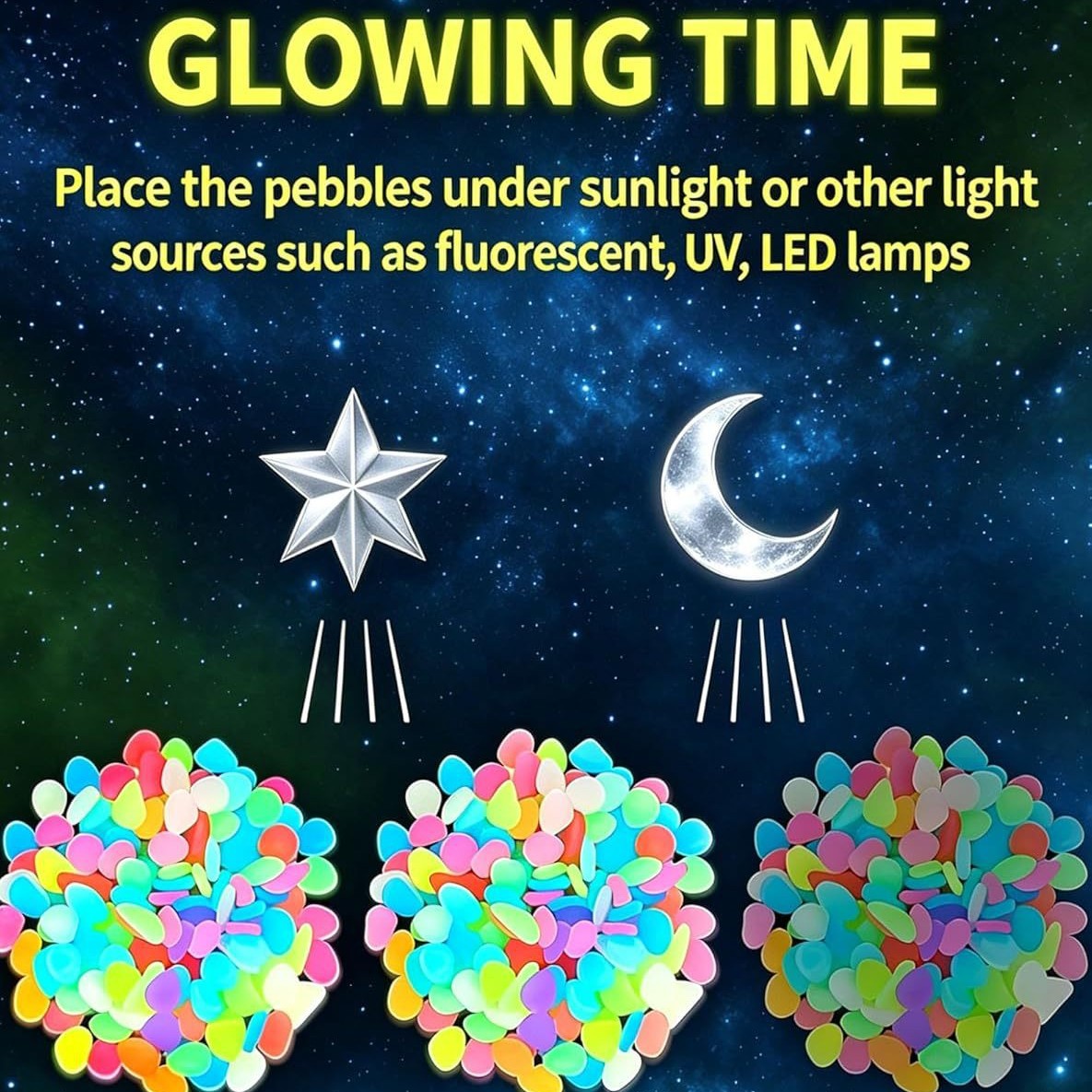 Piedras luminosas coloridas qu - Outdoor Lighting Pathway reseña y precio