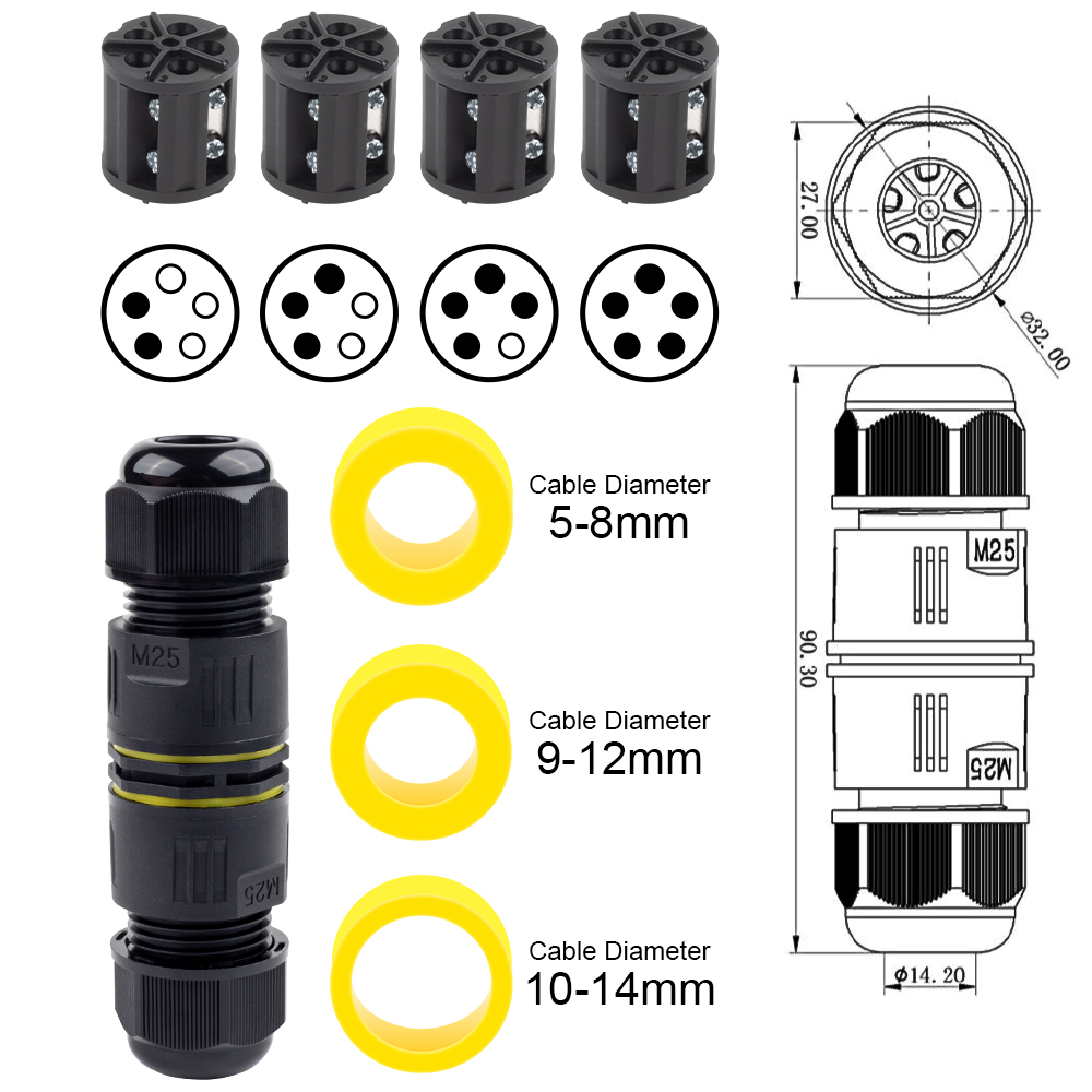 Conector de Cable IP68 M25, ca - Outdoor Lighting Connectors reseña y precio